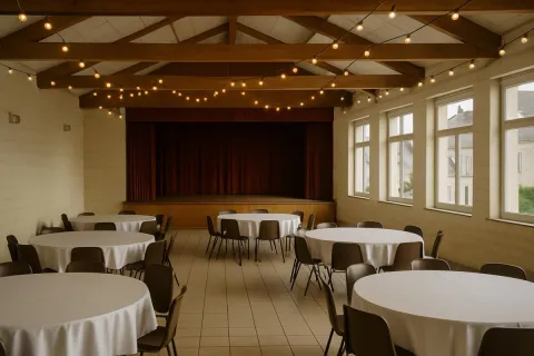 Salle des fêtes avec sa scène