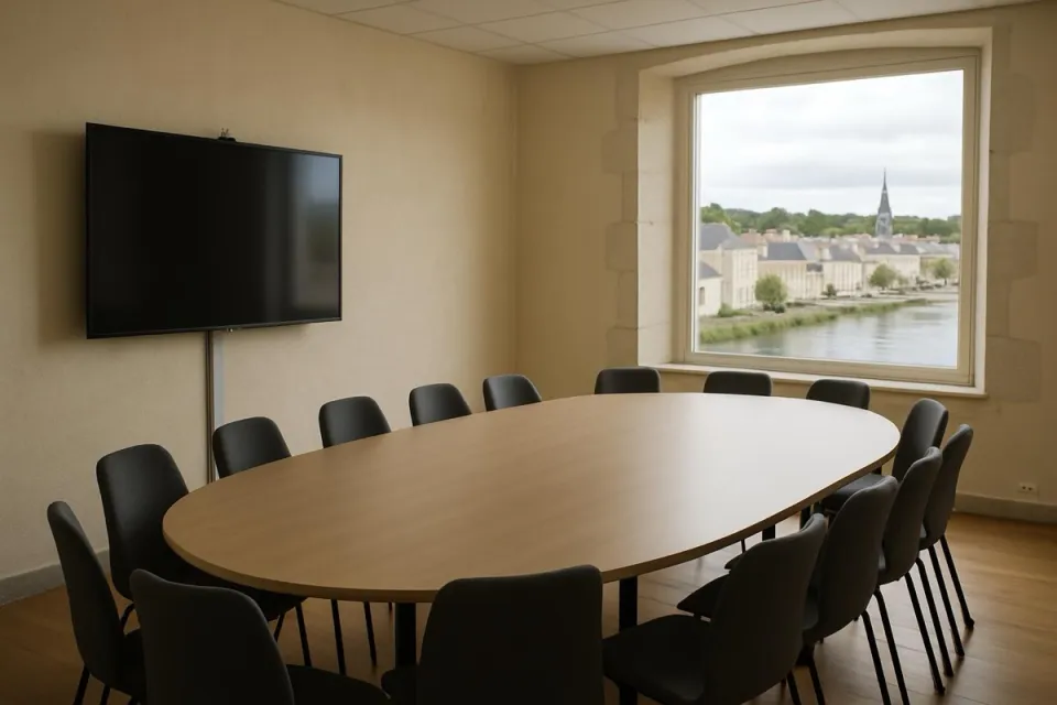 Salle de réunion Loire, tables en U